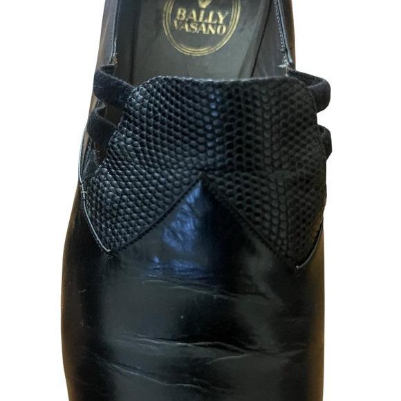 Bally Vasano Swiss Luxury Fashion Vintage Leather Slip On Loafer Pump Heels SZ 9 - Picture 10 of 12